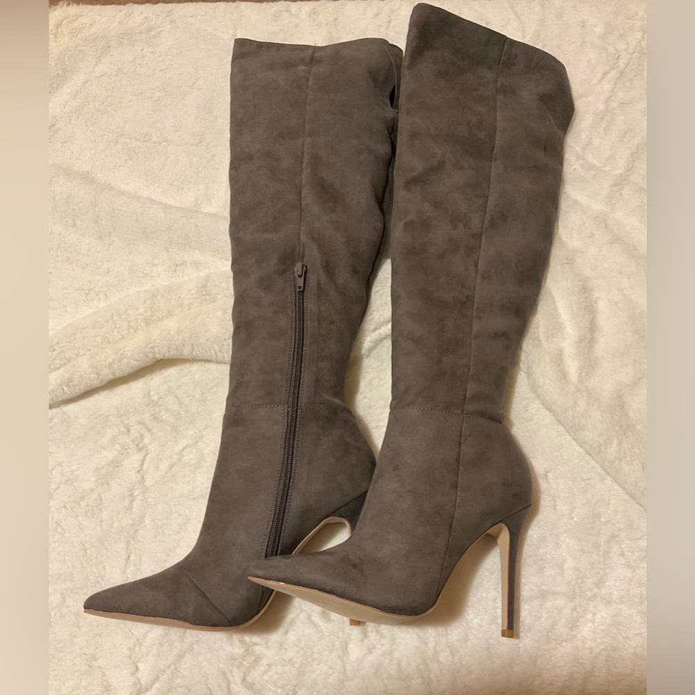 Gray boots